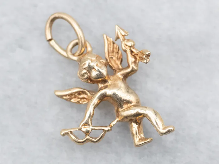 Market Square Jewelers Charm Necklaces Yellow Gold Cherub Charm