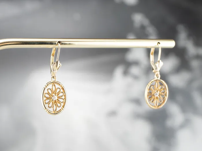 Market Square Jewelers Diamond Gold Filigree Drop Earrings Earrings Market Square Jewelers Diamond Gold Filigree Drop Earrings Earrings