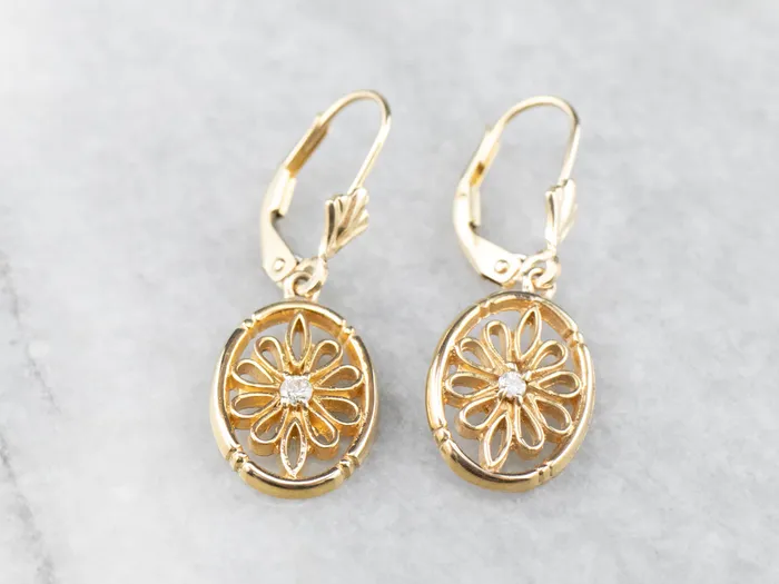 Market Square Jewelers Diamond Gold Filigree Drop Earrings Earrings Market Square Jewelers Diamond Gold Filigree Drop Earrings Earrings
