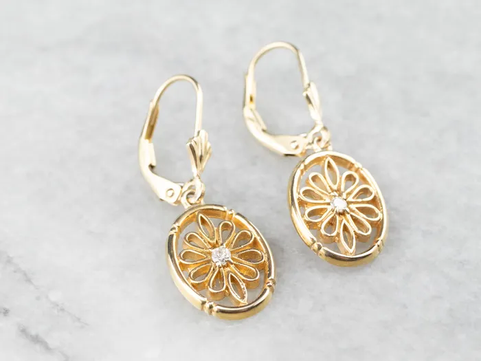 Market Square Jewelers Diamond Gold Filigree Drop Earrings Earrings Market Square Jewelers Diamond Gold Filigree Drop Earrings Earrings