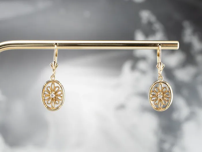 Market Square Jewelers Diamond Gold Filigree Drop Earrings Earrings Market Square Jewelers Diamond Gold Filigree Drop Earrings Earrings