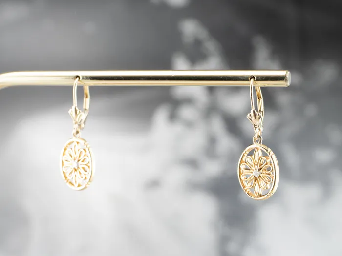 Market Square Jewelers Diamond Gold Filigree Drop Earrings Earrings Market Square Jewelers Diamond Gold Filigree Drop Earrings Earrings