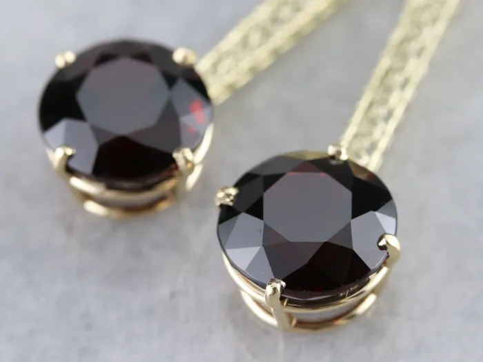 Market Square Jewelers Earrings Bold Garnet Filigree Drop Earrings