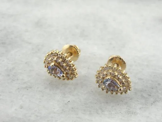 Market Square Jewelers Earrings Tanzanite and Diamond Double Halo Stud Earrings Market Square Jewelers Earrings Tanzanite and Diamond Double Halo Stud Earrings