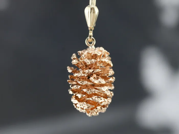 Market Square Jewelers Earrings Two Tone Pine Cone Drop Earrings Market Square Jewelers Earrings Two Tone Pine Cone Drop Earrings