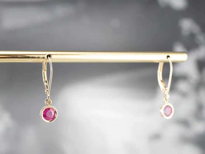 Market Square Jewelers Earrings Yellow Gold Ruby Drop Earrings Market Square Jewelers Earrings Yellow Gold Ruby Drop Earrings