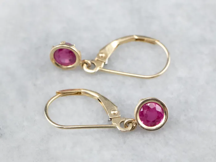 Market Square Jewelers Earrings Yellow Gold Ruby Drop Earrings Market Square Jewelers Earrings Yellow Gold Ruby Drop Earrings