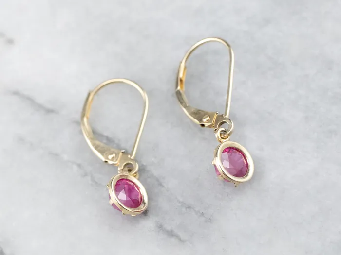 Market Square Jewelers Earrings Yellow Gold Ruby Drop Earrings Market Square Jewelers Earrings Yellow Gold Ruby Drop Earrings