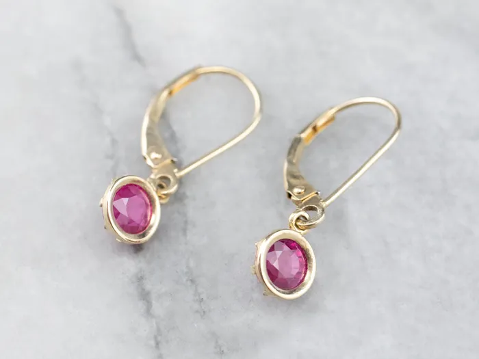 Market Square Jewelers Earrings Yellow Gold Ruby Drop Earrings Market Square Jewelers Earrings Yellow Gold Ruby Drop Earrings
