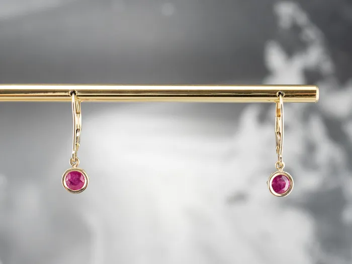 Market Square Jewelers Earrings Yellow Gold Ruby Drop Earrings Market Square Jewelers Earrings Yellow Gold Ruby Drop Earrings
