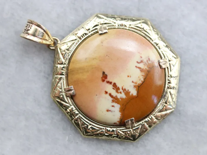 Market Square Jewelers Etched Gold Jasper Pendant PreStyled Sets
