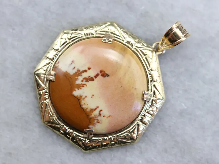 Market Square Jewelers Etched Gold Jasper Pendant PreStyled Sets Market Square Jewelers Etched Gold Jasper Pendant PreStyled Sets
