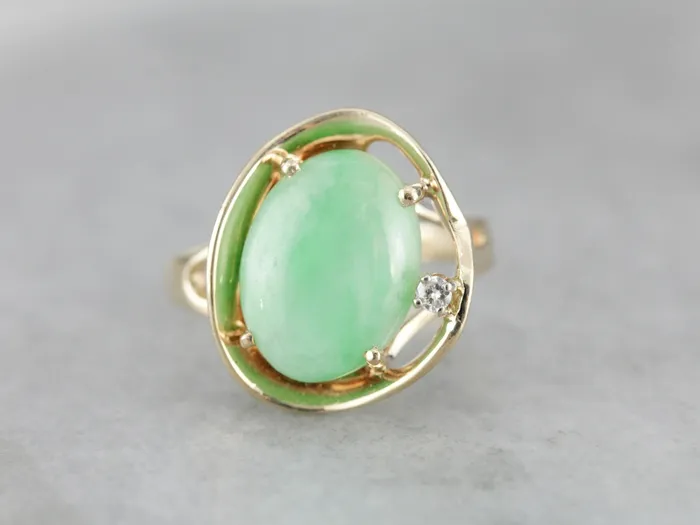 Market Square Jewelers Modernist Jadeite Cocktail Ring Rings