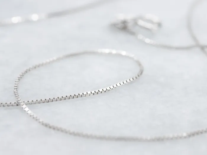 Market Square Jewelers Necklaces 18Inch White Gold Box Chain Market Square Jewelers Necklaces 18Inch White Gold Box Chain