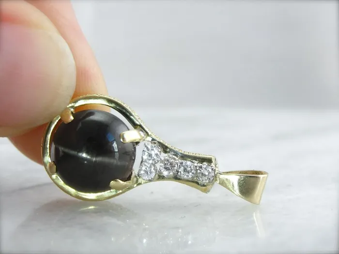 Market Square Jewelers Necklaces Cats Eye Sillimanite and Diamond Pendant Market Square Jewelers Necklaces Cats Eye Sillimanite and Diamond Pendant
