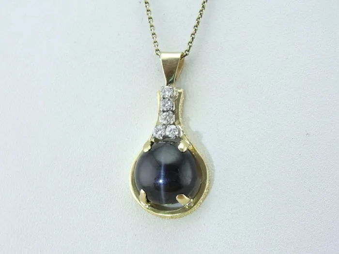 Market Square Jewelers Necklaces Cats Eye Sillimanite and Diamond Pendant Market Square Jewelers Necklaces Cats Eye Sillimanite and Diamond Pendant