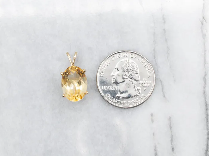 Market Square Jewelers Necklaces Citrine Gemstone Pendant in Yellow Gold