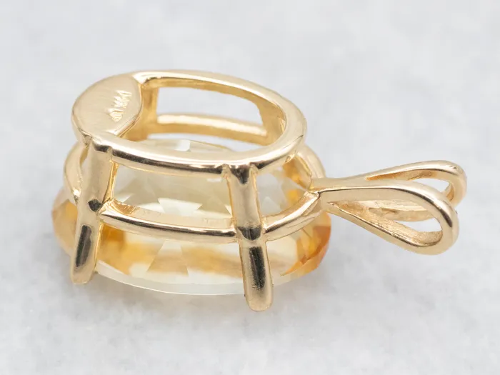 Market Square Jewelers Necklaces Citrine Gemstone Pendant in Yellow Gold