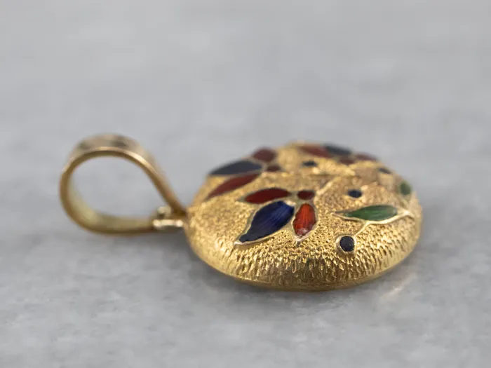 Market Square Jewelers Necklaces Enamel Floral Gold Pendant Market Square Jewelers Necklaces Enamel Floral Gold Pendant