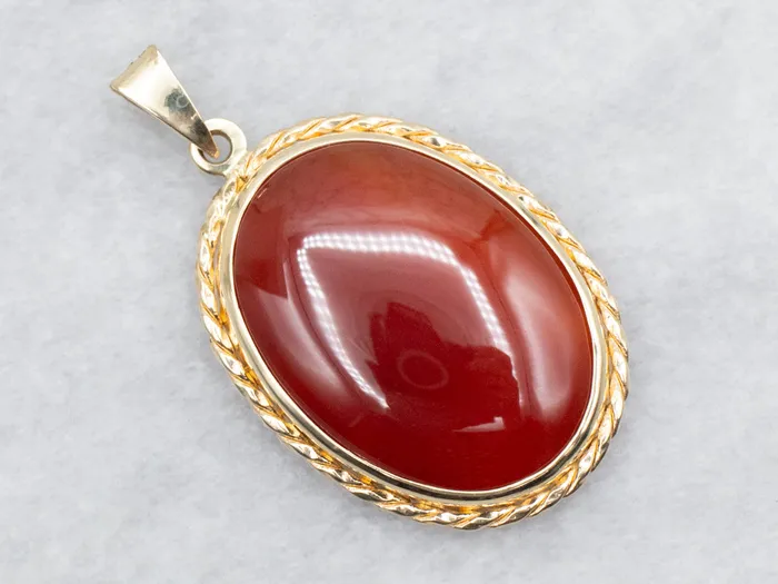 Market Square Jewelers Necklaces Oval Cut Carnelian Pendant