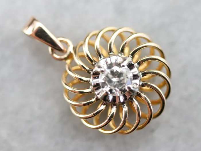 Market Square Jewelers Necklaces Swirling Gold and Diamond Pendant Market Square Jewelers Necklaces Swirling Gold and Diamond Pendant