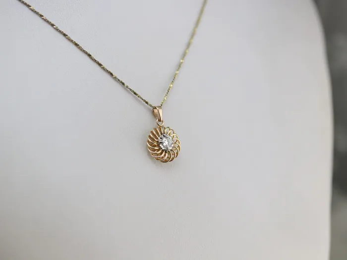 Market Square Jewelers Necklaces Swirling Gold and Diamond Pendant Market Square Jewelers Necklaces Swirling Gold and Diamond Pendant
