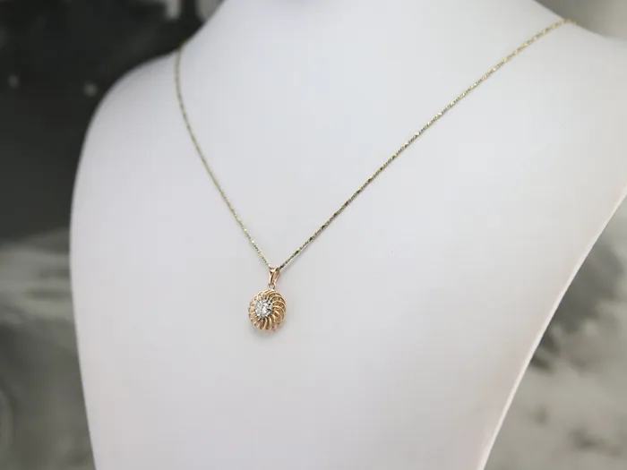 Market Square Jewelers Necklaces Swirling Gold and Diamond Pendant Market Square Jewelers Necklaces Swirling Gold and Diamond Pendant