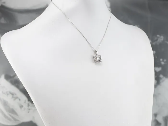 Market Square Jewelers Necklaces Twisting Diamond Halo Pendant