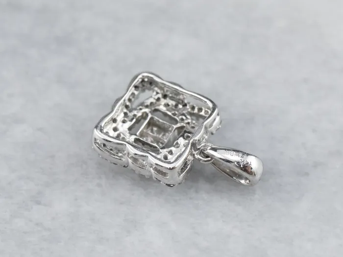 Market Square Jewelers Necklaces Twisting Diamond Halo Pendant