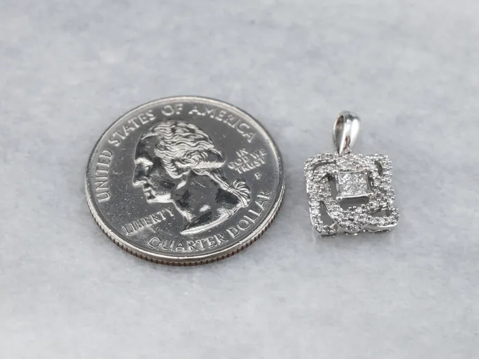 Market Square Jewelers Necklaces Twisting Diamond Halo Pendant