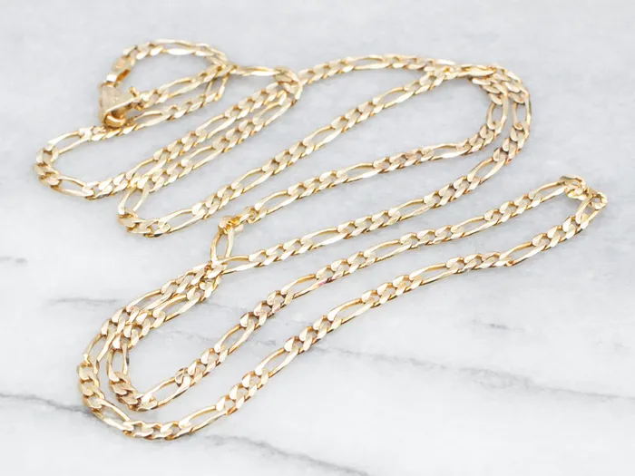 Market Square Jewelers PreStyled Sets Yellow 14K Gold Figaro Chain Market Square Jewelers PreStyled Sets Yellow 14K Gold Figaro Chain