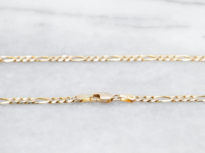 Market Square Jewelers PreStyled Sets Yellow 14K Gold Figaro Chain Market Square Jewelers PreStyled Sets Yellow 14K Gold Figaro Chain