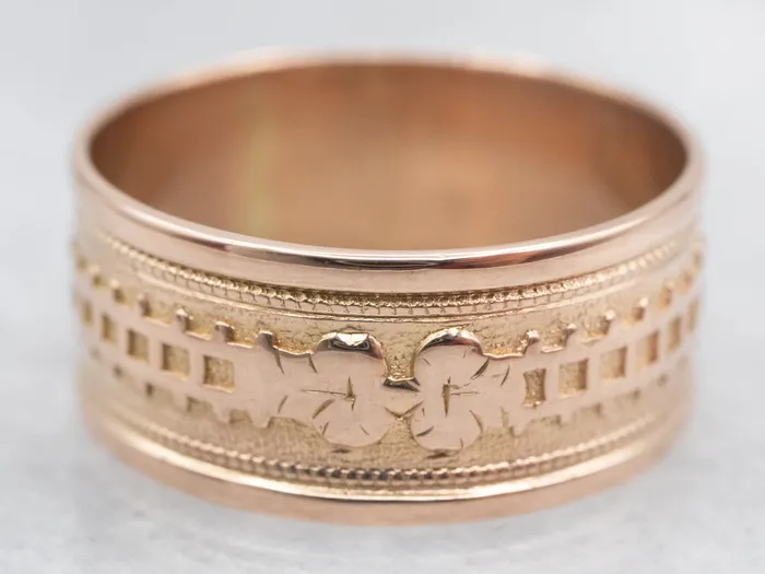 Market Square Jewelers Rings Antique Rose Gold Patterned Cigar Band