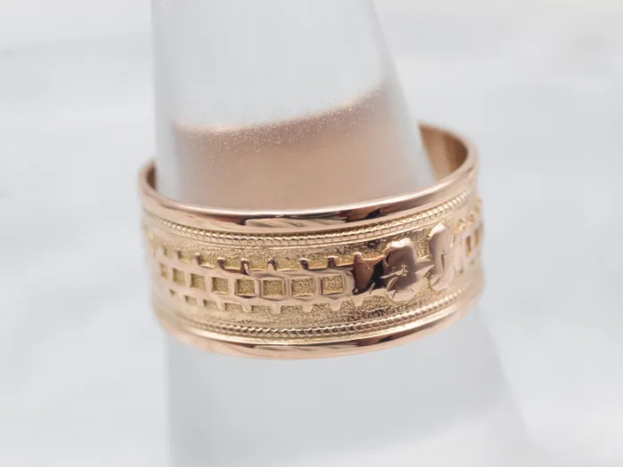 Market Square Jewelers Rings Antique Rose Gold Patterned Cigar Band Market Square Jewelers Rings Antique Rose Gold Patterned Cigar Band