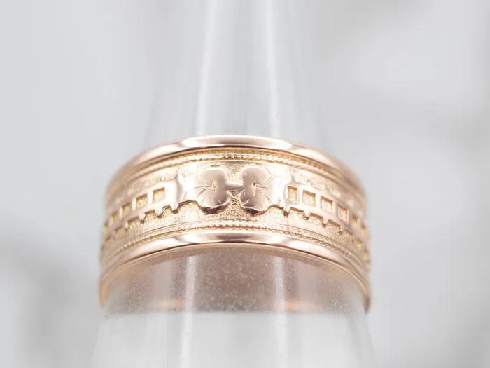 Market Square Jewelers Rings Antique Rose Gold Patterned Cigar Band Market Square Jewelers Rings Antique Rose Gold Patterned Cigar Band