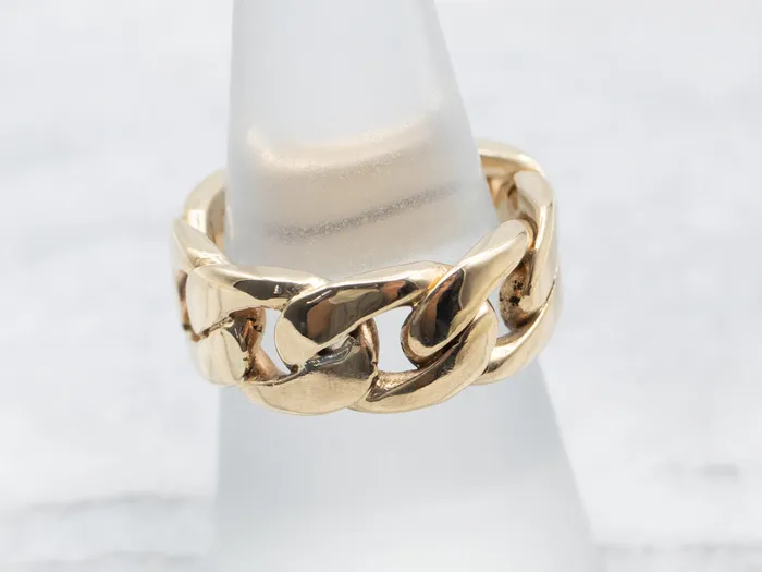 Market Square Jewelers Rings Bold 1980s Gold Curb Link Band Market Square Jewelers Rings Bold 1980s Gold Curb Link Band