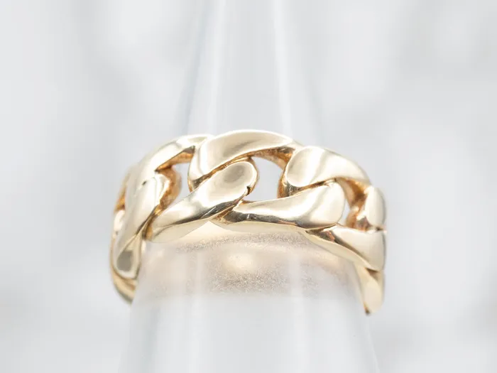 Market Square Jewelers Rings Bold 1980s Gold Curb Link Band Market Square Jewelers Rings Bold 1980s Gold Curb Link Band