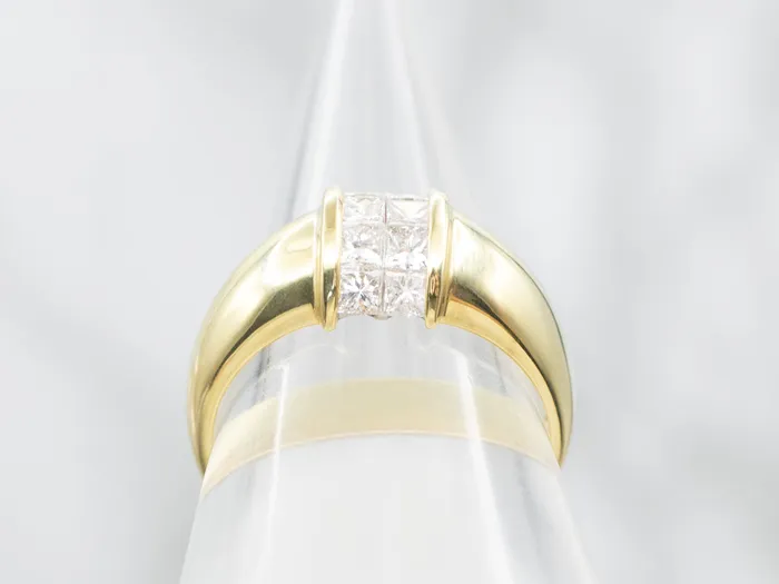 Market Square Jewelers Rings Contemporary Princess Cut Diamond Ring in 18K Yellow Gold