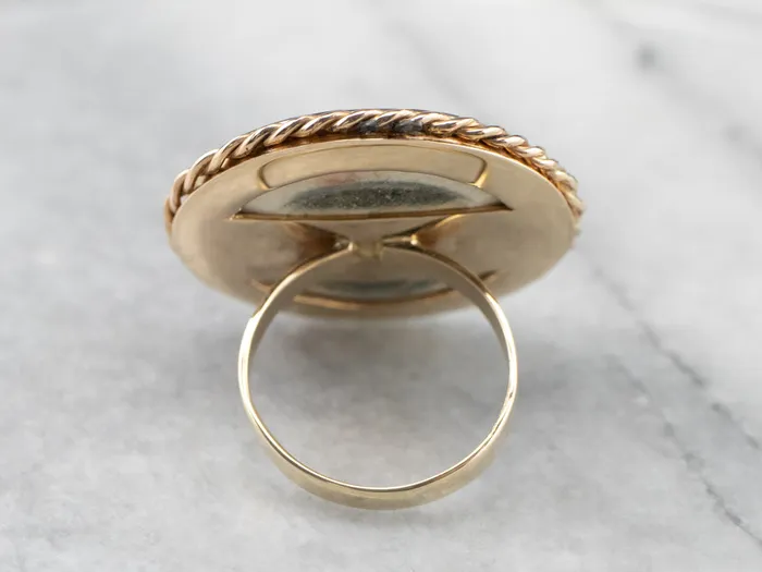Market Square Jewelers Rings Japanese Geisha Painted Porcelain Ring