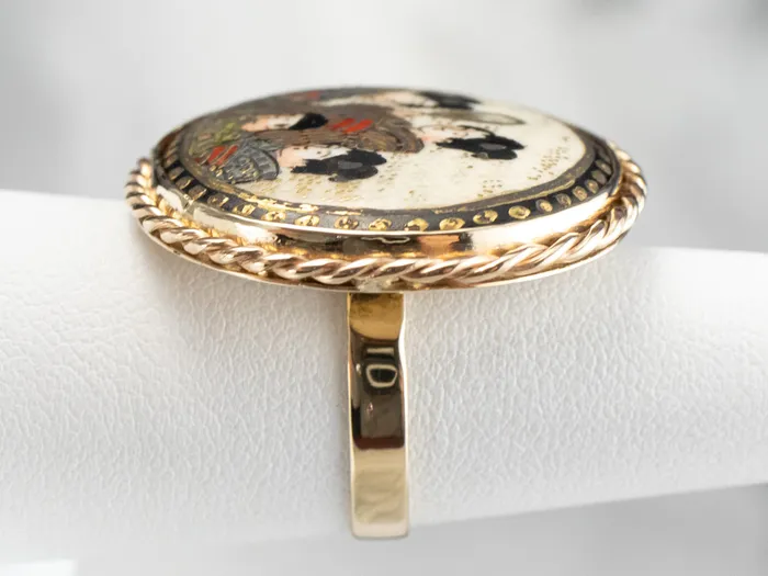Market Square Jewelers Rings Japanese Geisha Painted Porcelain Ring