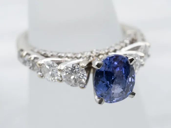 Market Square Jewelers Rings Mixed Metal Sapphire and Diamond Engagement Ring Market Square Jewelers Rings Mixed Metal Sapphire and Diamond Engagement Ring