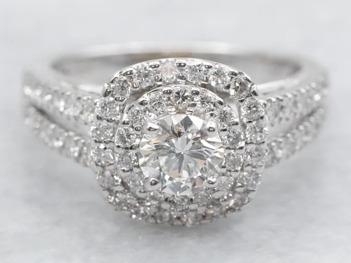 Market Square Jewelers Rings Modern GIA Diamond Double Halo Ring Engagement Ring Market Square Jewelers Rings Modern GIA Diamond Double Halo Ring Engagement Ring