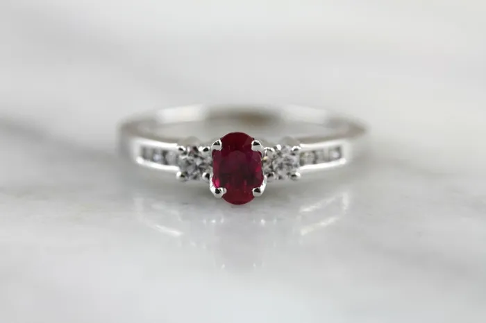 Market Square Jewelers Rings Modern Ruby Red and Diamond Engagement Ring Market Square Jewelers Rings Modern Ruby Red and Diamond Engagement Ring