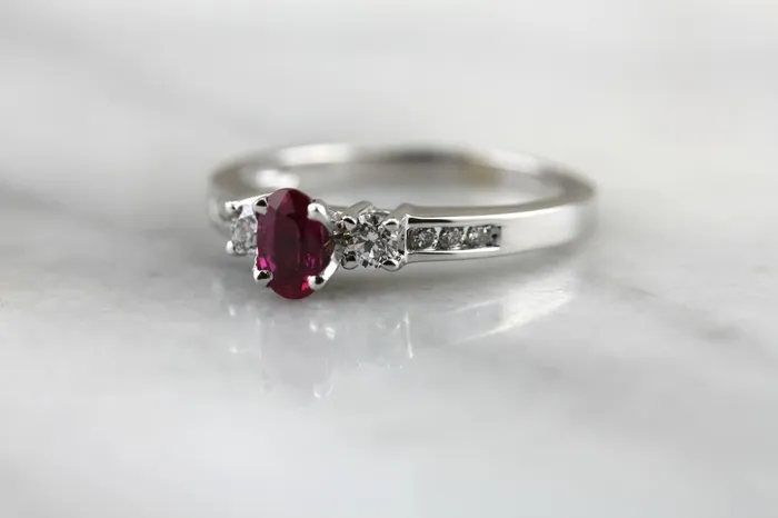 Market Square Jewelers Rings Modern Ruby Red and Diamond Engagement Ring Market Square Jewelers Rings Modern Ruby Red and Diamond Engagement Ring
