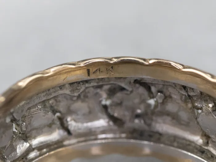 Market Square Jewelers Rings Unisex Patterned Two Tone Gold Band Market Square Jewelers Rings Unisex Patterned Two Tone Gold Band