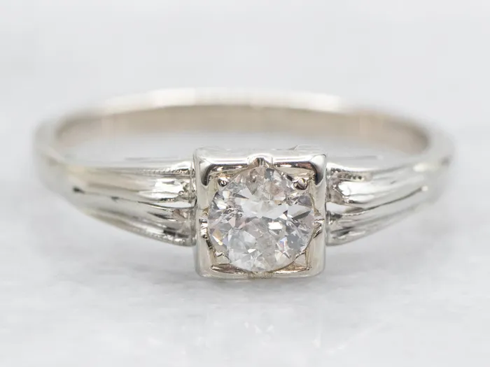Market Square Jewelers Rings Vinatge White Gold Diamond Solitaire Engagement Ring Market Square Jewelers Rings Vinatge White Gold Diamond Solitaire Engagement Ring