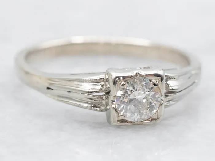 Market Square Jewelers Rings Vinatge White Gold Diamond Solitaire Engagement Ring Market Square Jewelers Rings Vinatge White Gold Diamond Solitaire Engagement Ring