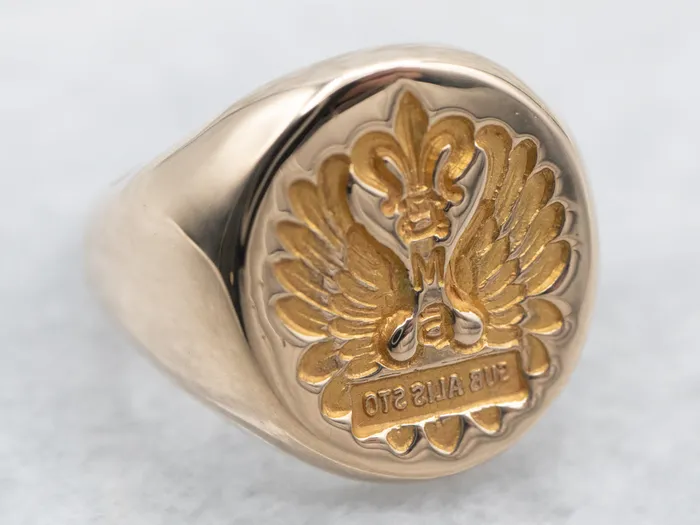 Market Square Jewelers Rings Vintage Family Crest Signet Ring
