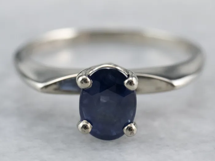 Market Square Jewelers Rings White Gold Sapphire Solitaire Ring