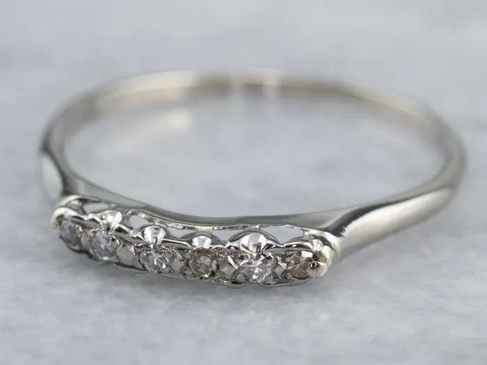 Market Square Jewelers Rings White Gold Vintage Diamond Band